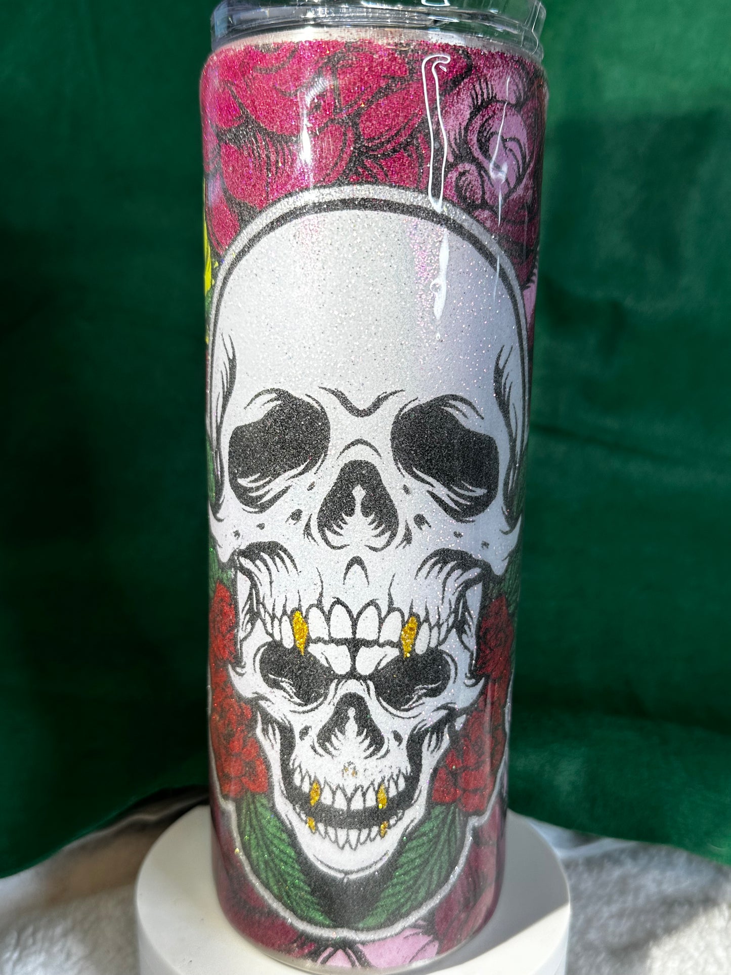 20oz Skinny Skull n Roses Tumbler